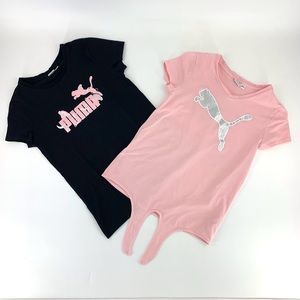 Puma Girls' Set of Two Short Sleeve T-Shirts, XL (14/16)
